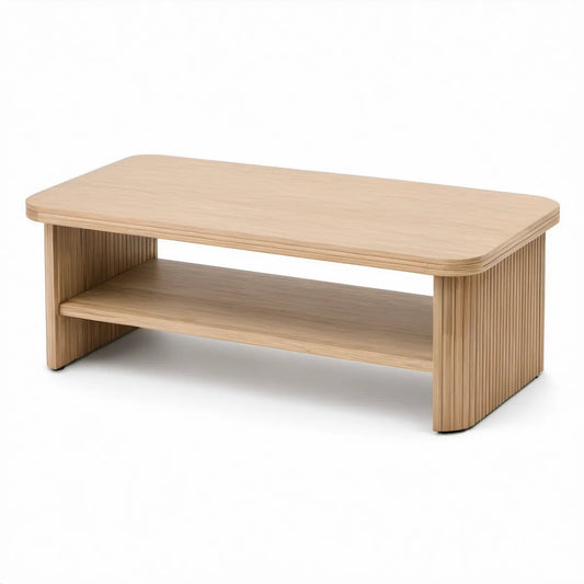 Mesa de Centro Retangular 110 x 60 x 45 cm em MDF com Acabamento Carvalho Natural